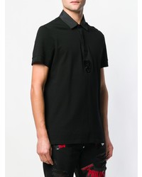 schwarzes besticktes Polohemd von Philipp Plein