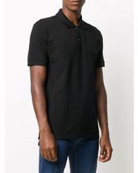 schwarzes besticktes Polohemd von Alexander McQueen