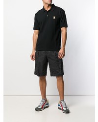 schwarzes besticktes Polohemd von Moschino