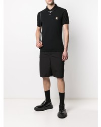 schwarzes besticktes Polohemd von Moschino