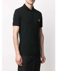 schwarzes besticktes Polohemd von Moschino