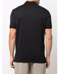 schwarzes besticktes Polohemd von Giorgio Armani