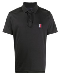 schwarzes besticktes Polohemd von Tommy Hilfiger