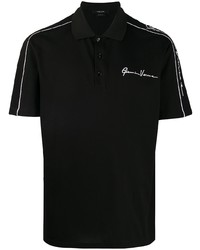 schwarzes besticktes Polohemd von Versace