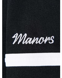 schwarzes besticktes Polohemd von Manors