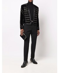 schwarzes besticktes Sakko von Balmain