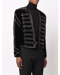 schwarzes besticktes Sakko von Balmain