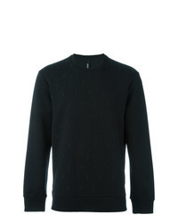 schwarzes besticktes Sweatshirt