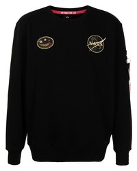 schwarzes besticktes Sweatshirt von Alpha Industries