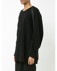 schwarzes besticktes Sweatshirt von Ann Demeulemeester