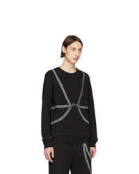 schwarzes besticktes Sweatshirt von Alexander McQueen