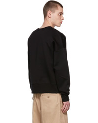 schwarzes besticktes Sweatshirt von Alexander McQueen