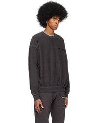 schwarzes besticktes Sweatshirt von Awake NY