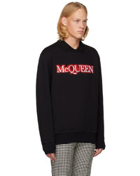 schwarzes besticktes Sweatshirt von Alexander McQueen