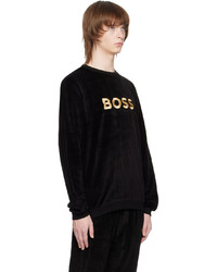 schwarzes besticktes Sweatshirt von BOSS