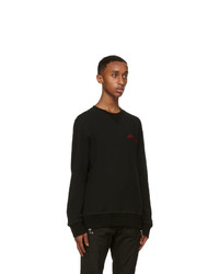 schwarzes besticktes Sweatshirt von Alexander McQueen