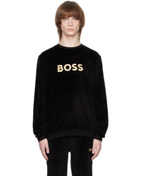schwarzes besticktes Sweatshirt von BOSS