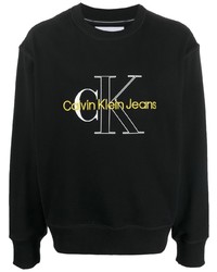 schwarzes besticktes Sweatshirt von Calvin Klein Jeans