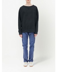 schwarzes besticktes Sweatshirt von Maison Margiela