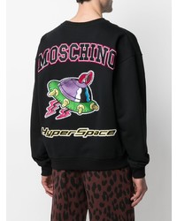 schwarzes besticktes Sweatshirt von Moschino