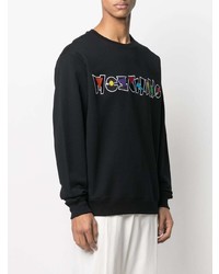 schwarzes besticktes Sweatshirt von Moschino