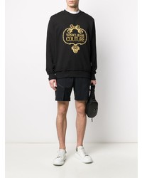 schwarzes besticktes Sweatshirt von VERSACE JEANS COUTURE