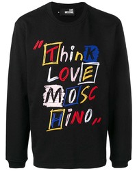 schwarzes besticktes Sweatshirt von Love Moschino