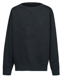 schwarzes besticktes Sweatshirt von Maison Margiela