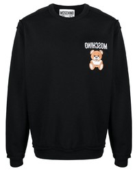 schwarzes besticktes Sweatshirt von Moschino