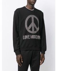 schwarzes besticktes Sweatshirt von Love Moschino