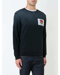 schwarzes besticktes Sweatshirt von Kent & Curwen