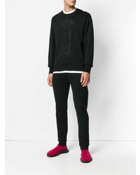 schwarzes besticktes Sweatshirt von Versus