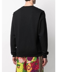 schwarzes besticktes Sweatshirt von Moschino