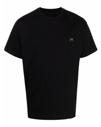 schwarzes besticktes T-Shirt mit einem Rundhalsausschnitt von A-Cold-Wall*