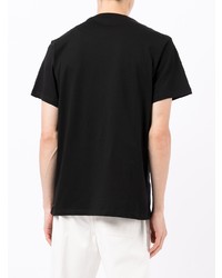 schwarzes besticktes T-Shirt mit einem Rundhalsausschnitt von Loewe