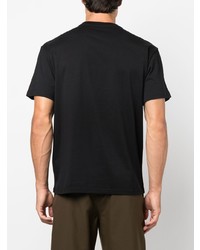 schwarzes besticktes T-Shirt mit einem Rundhalsausschnitt von JW Anderson