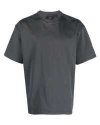 schwarzes besticktes T-Shirt mit einem Rundhalsausschnitt von Axel Arigato
