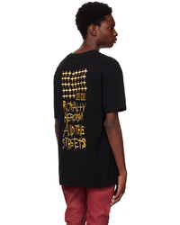 schwarzes besticktes T-Shirt mit einem Rundhalsausschnitt von Ksubi