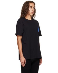 schwarzes besticktes T-Shirt mit einem Rundhalsausschnitt von JW Anderson