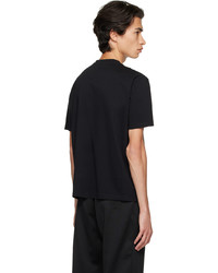schwarzes besticktes T-Shirt mit einem Rundhalsausschnitt von Lanvin