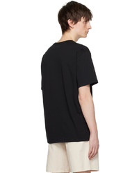 schwarzes besticktes T-Shirt mit einem Rundhalsausschnitt von Saturdays Nyc