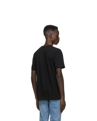 schwarzes besticktes T-Shirt mit einem Rundhalsausschnitt von Comme Des Garcons Play