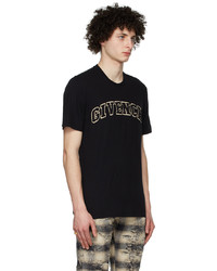 schwarzes besticktes T-Shirt mit einem Rundhalsausschnitt von Givenchy