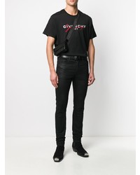 schwarzes besticktes T-Shirt mit einem Rundhalsausschnitt von Givenchy