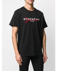 schwarzes besticktes T-Shirt mit einem Rundhalsausschnitt von Givenchy