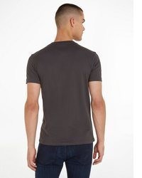 schwarzes besticktes T-Shirt mit einem Rundhalsausschnitt von Calvin Klein Jeans