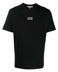 schwarzes besticktes T-Shirt mit einem Rundhalsausschnitt von Each X Other