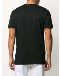 schwarzes besticktes T-Shirt mit einem Rundhalsausschnitt von Dolce & Gabbana