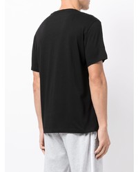 schwarzes besticktes T-Shirt mit einem Rundhalsausschnitt von Armani Exchange