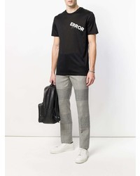 schwarzes besticktes T-Shirt mit einem Rundhalsausschnitt von Lanvin